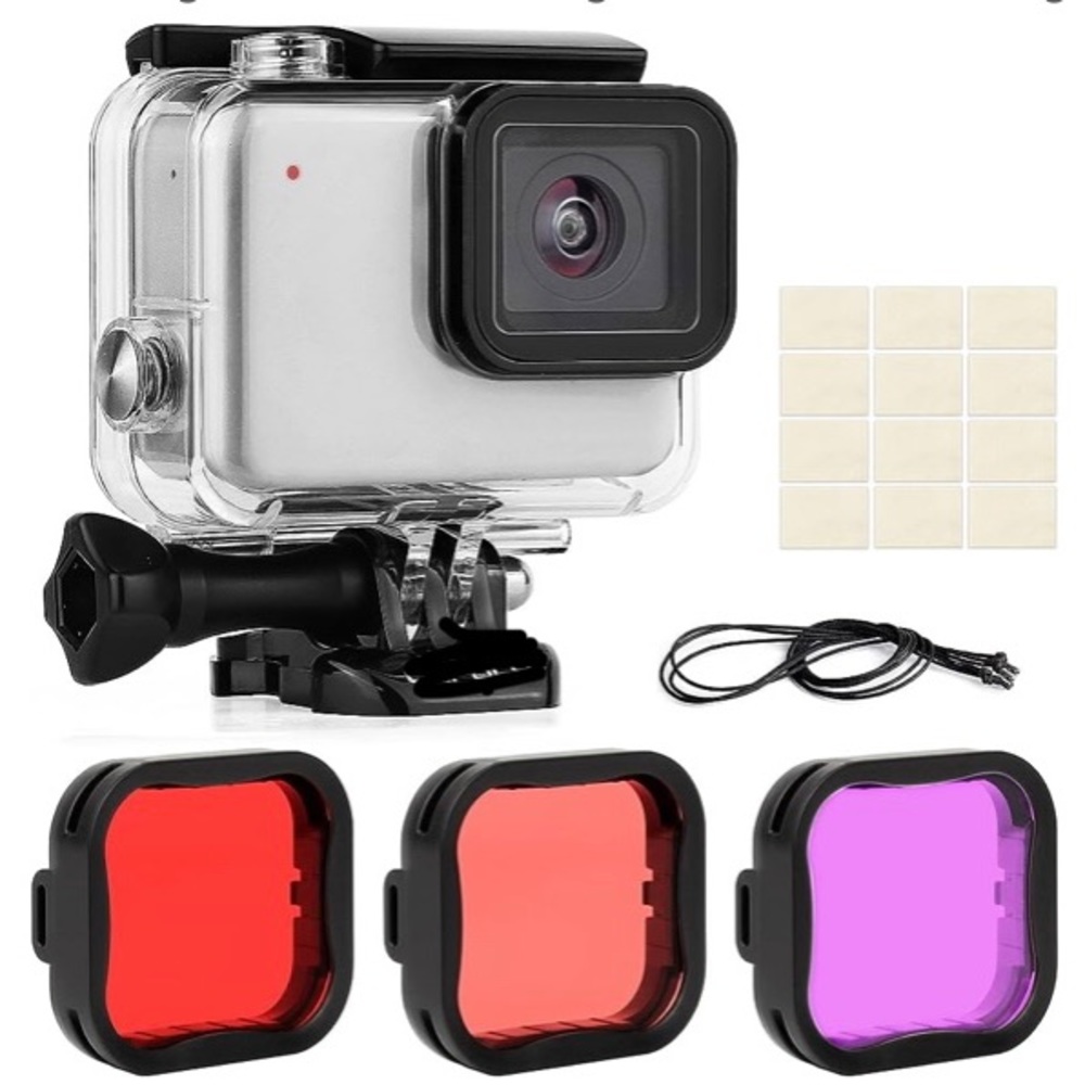 Waterproof Housing Case Filter Kit for GoPro Hero 7 White Hero7 Silver